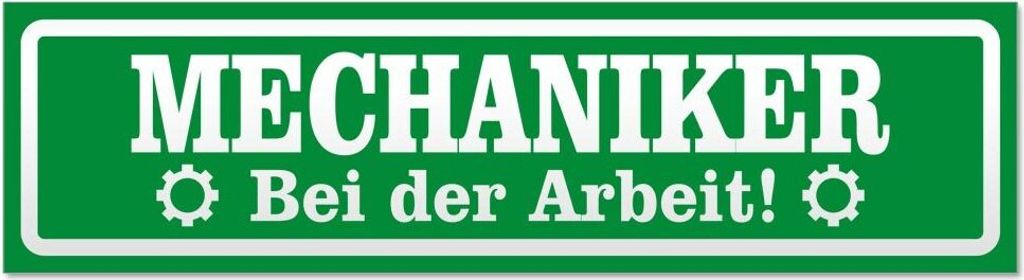 Kiwistar - Autoaufkleber - Grün - 20 x 5,3 cm - Mechaniker bei der Arbeit invertiert - Hinweis Aufkleber Sticker für Auto, Kfz, Fahrrad, PKW, LKW