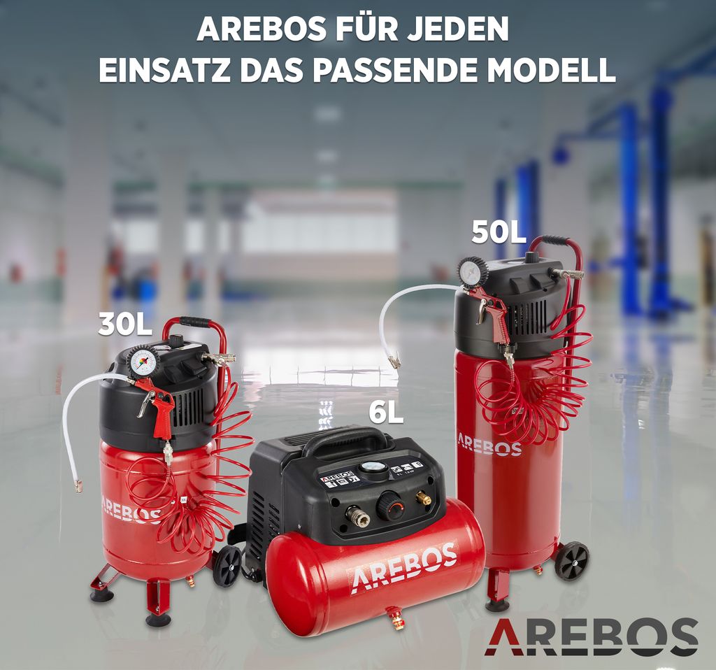 AREBOS 30L Druckluftkompressor 1500W, Kompressoren, 10 bar, Produktbild 7