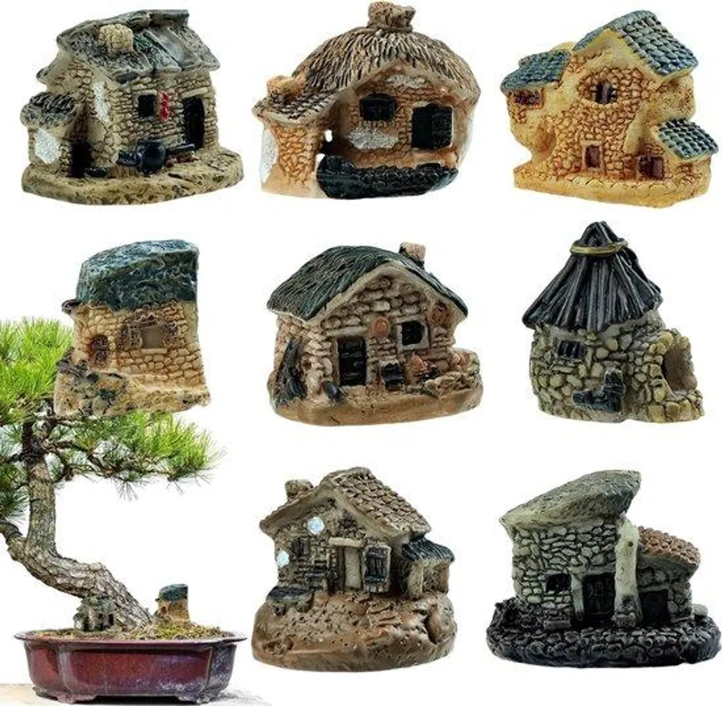 Lot de 8 décorations de jardin miniatures en résine pour les enfants