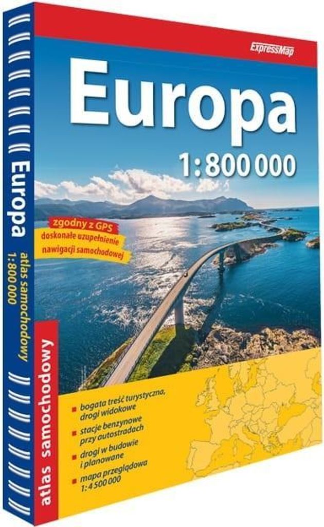 Straßenatlas Europa im Maßstab 1:800.000 – Für präzise Produktbild 