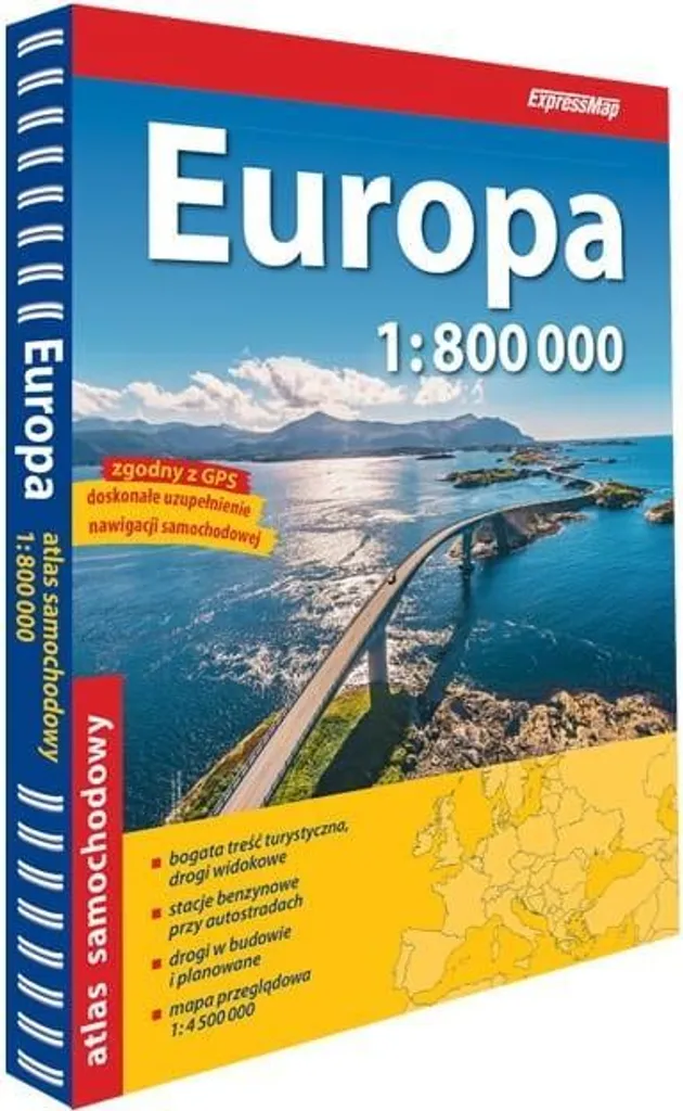Atlas automobile Europe 1:800 000 idéal pour vos vacances en famille