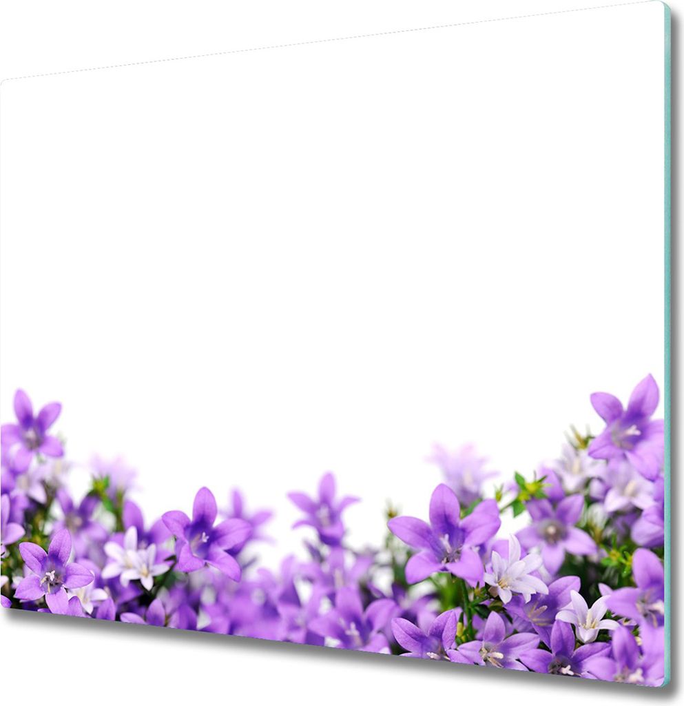 Glas Herdabdeckplatte 60x52 cm Spritzschutz Glasabdeckplatte Schneidebrett Lila Glocken