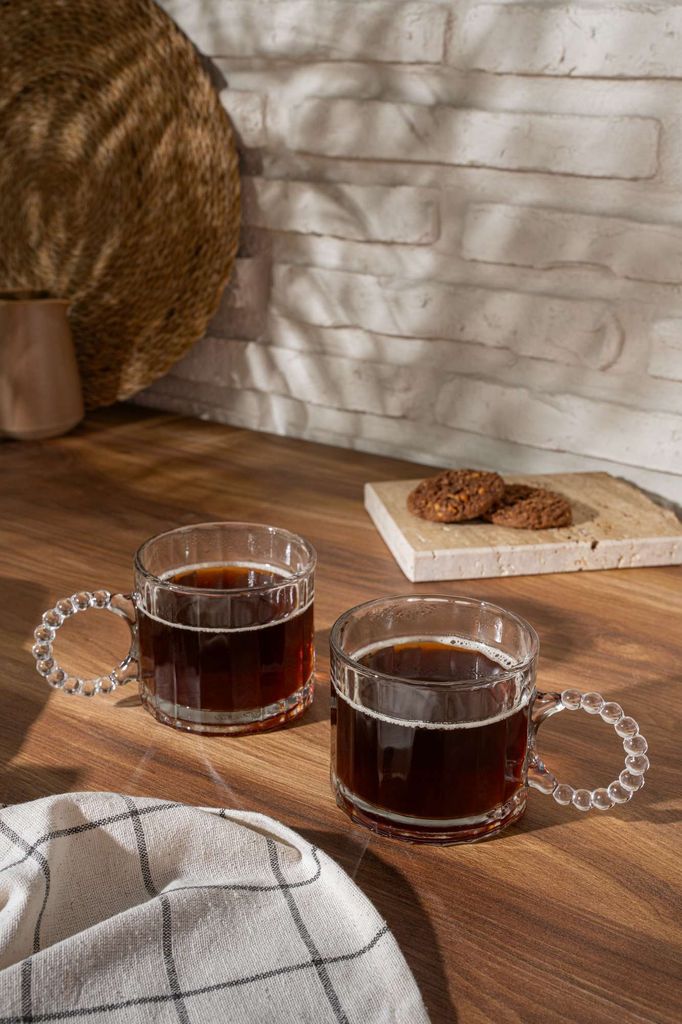 Hermia Concept, GL9172GCL x 2, Kaffeetassen-Set (6-teilig), Transparent, 100 % GLAS, 9 x 7,5 cm