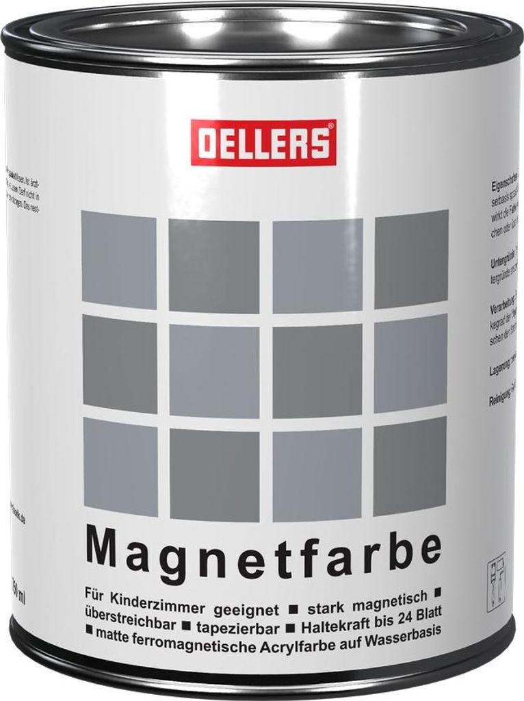 OELLERS Magnetfarbe Grau 750ml – extra starke magnetische Produktbild 