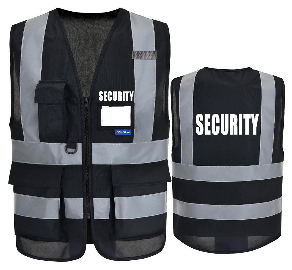 Gilet di sicurezza giallo, arancione, nero. Cartella. Immagine del prodotto 