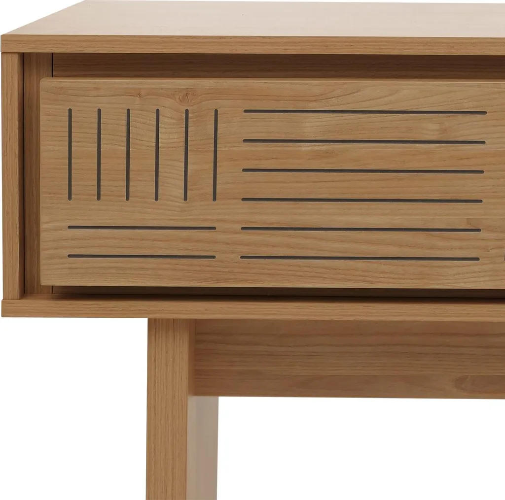 Table d'appoint console en bois d'orme naturel avec tiroir de rangement - 4