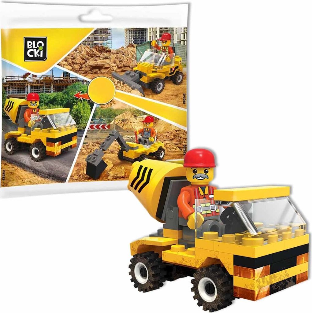 BLOCKI MyCity Baustelle Bausatz Betonmischer Spielzeug Bagger