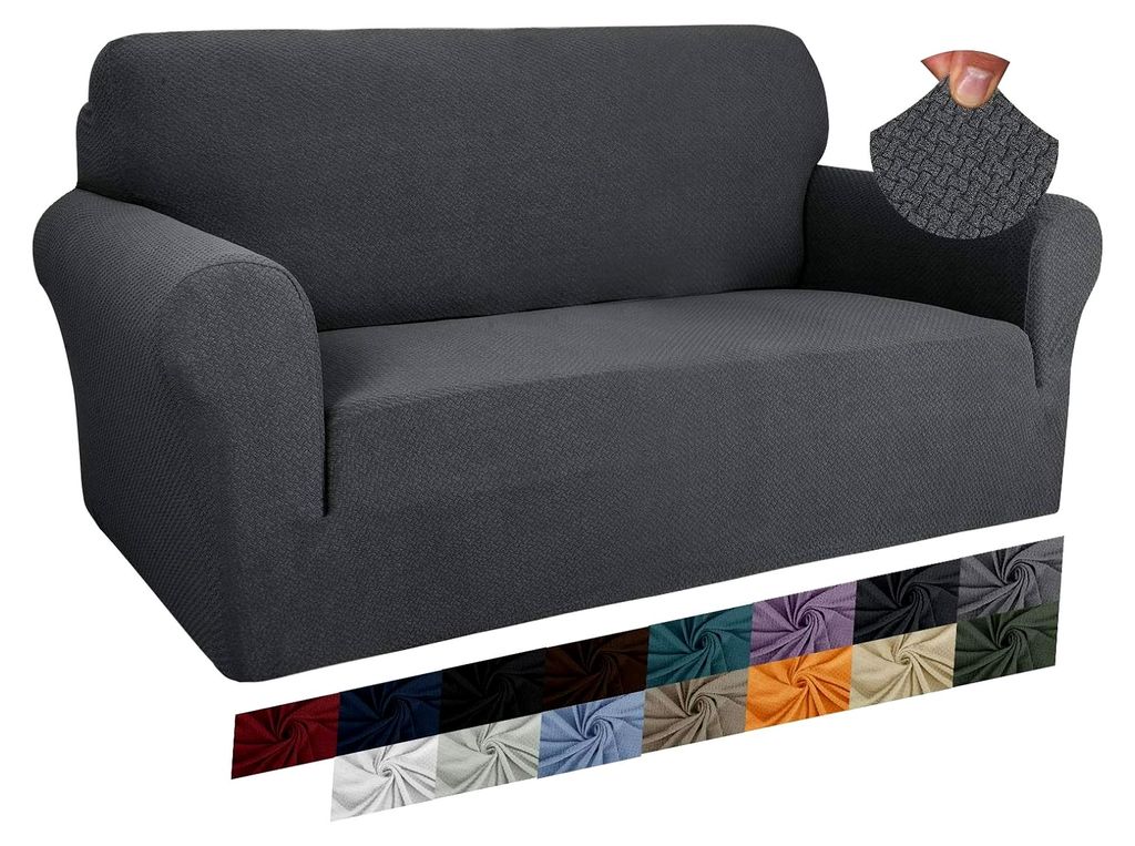 MAXIJIN Kreative Jacquard Couchbezüge für 2-Sitzer, Super Stretch rutschfester Sofabezug für Haustiere, elastischer Schutzbezug für Loveseat (2...