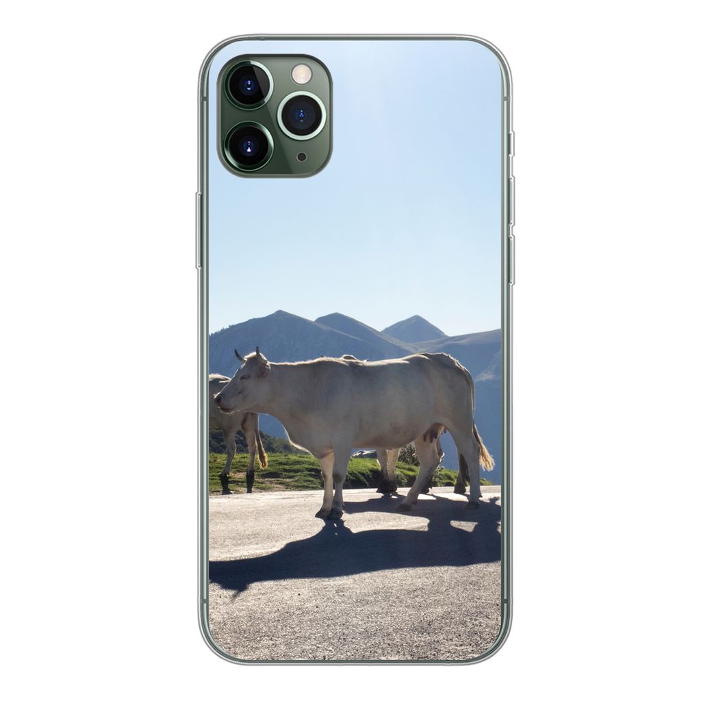MuchoWow Handyhülle Schutzhülle Hülle für iPhone 11 Pro Max Schottische Highlander - Licht - Berge - Natur Silikon Softcase Handy Hülle - Sc...