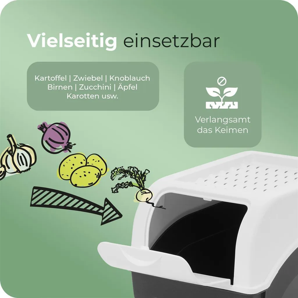 Novaliv Contenitore Patate 9L Bianco - Salva Freschezza Impilabile XL