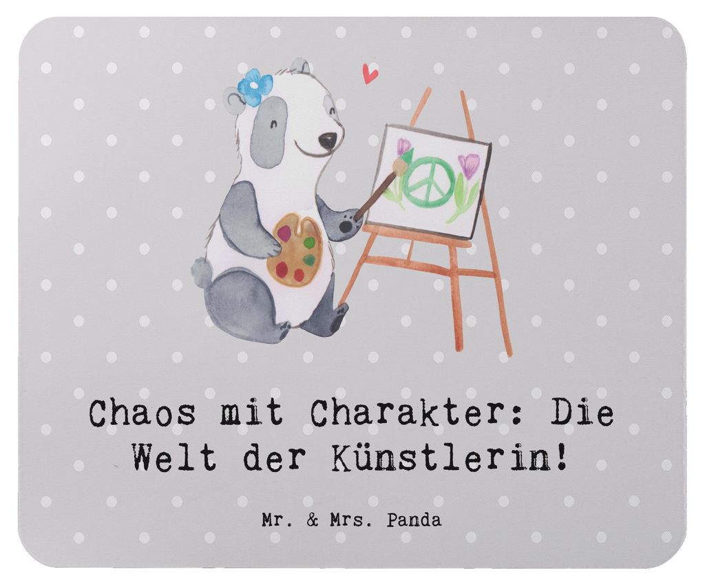 Mr. & Mrs. Panda Mauspad Künstlerin Chaos - Grau Pastell - Geschenk, computermatte, Mousepad, pc, Kunstschaffende, Kreativindustrie, mousematte, B...