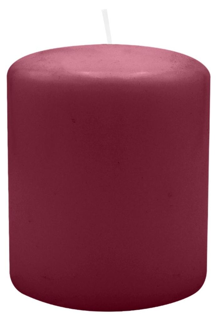 Flachkopf-Stumpenkerzen Burgund Rotbraun 120 x Ø 100 mm, 4 Stück