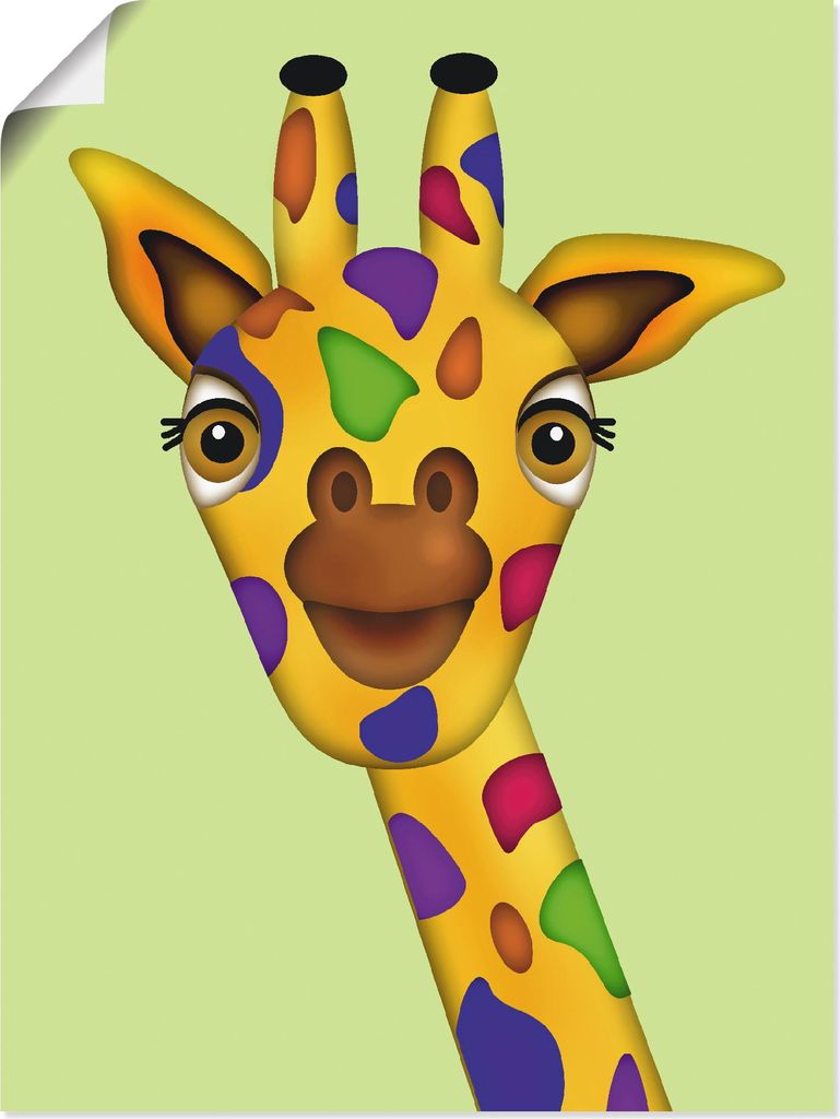 ARTland Poster Bunte Giraffe Größe: 60x80 cm