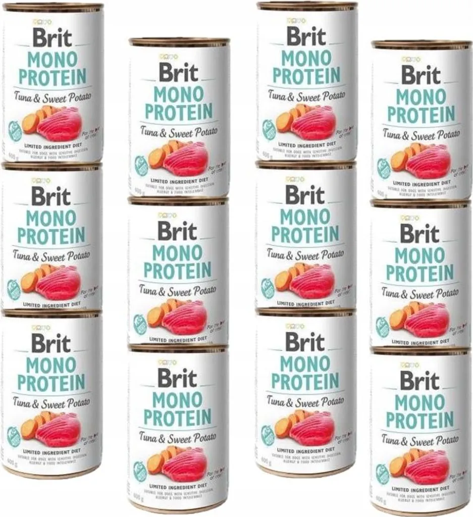 Pâtée BRIT Chien Mono Protein Thon Patate Douce Sans Céréales - 12 Boîtes