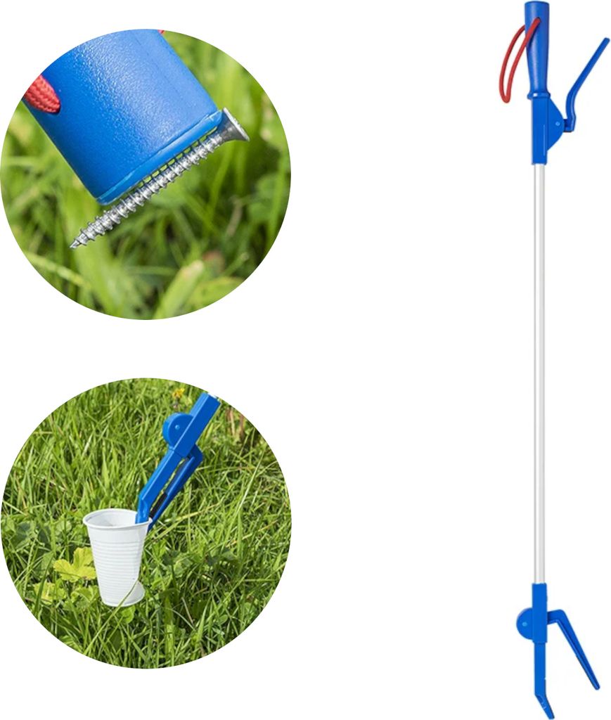 APT Greifzange mit Magnet, Outdoor Müllzange Greifhilfe Abfallgreifer 80cm