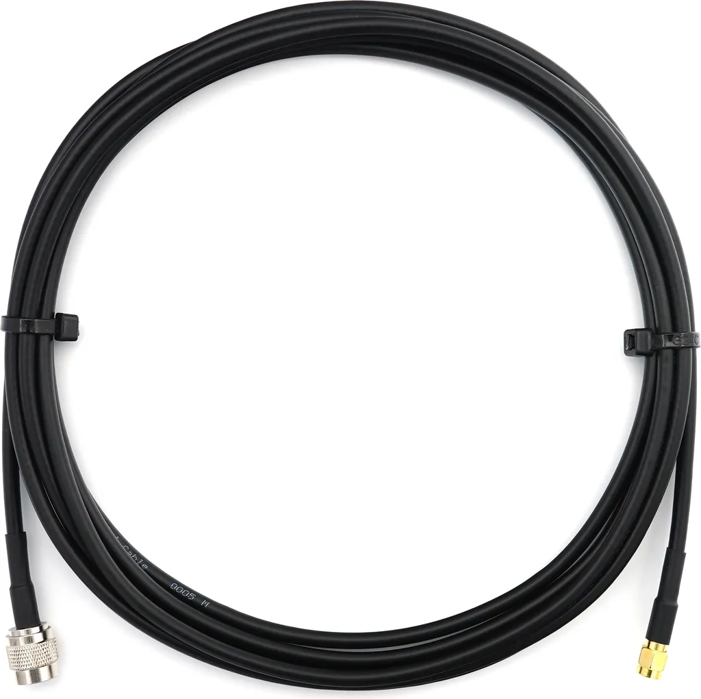 cavo coassiale RG58 con spina SMA da 5 m a spina RP-TNC - Cavo di prolunga per antenna a bassa perdita da 5 metri - per antenna router WiFi WLAN (RPTNC - TNC con polarità invertita, pin femmina)