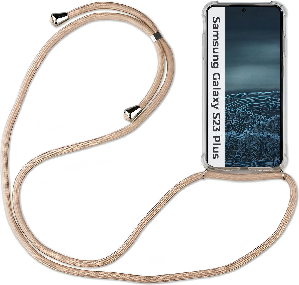 Handykette für Samsung S21 S22 S23 S24 FE Plus Ultra Handyhülle mit Band Hülle Galaxy S23+ Beige / Braun