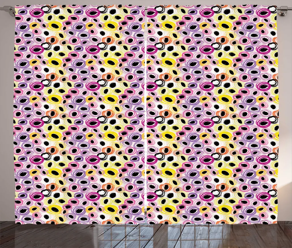 Rideau rustique ABAKUHAUS Géométrie abstraite Brush Stroke 280 x 225 cm