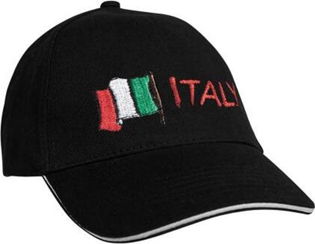 Baseballcap mit Einstickung Italy Italien 68070 versch. Farben Color - schwarz