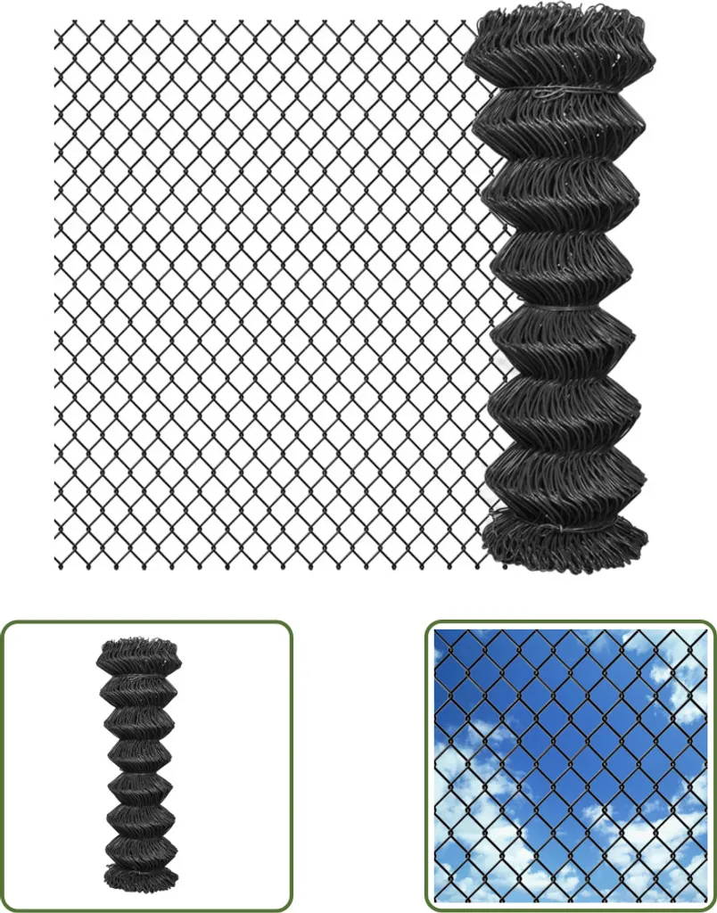 Recinzione Sicura Giardino 25m The Living Store Acciaio Grigio 1,25m