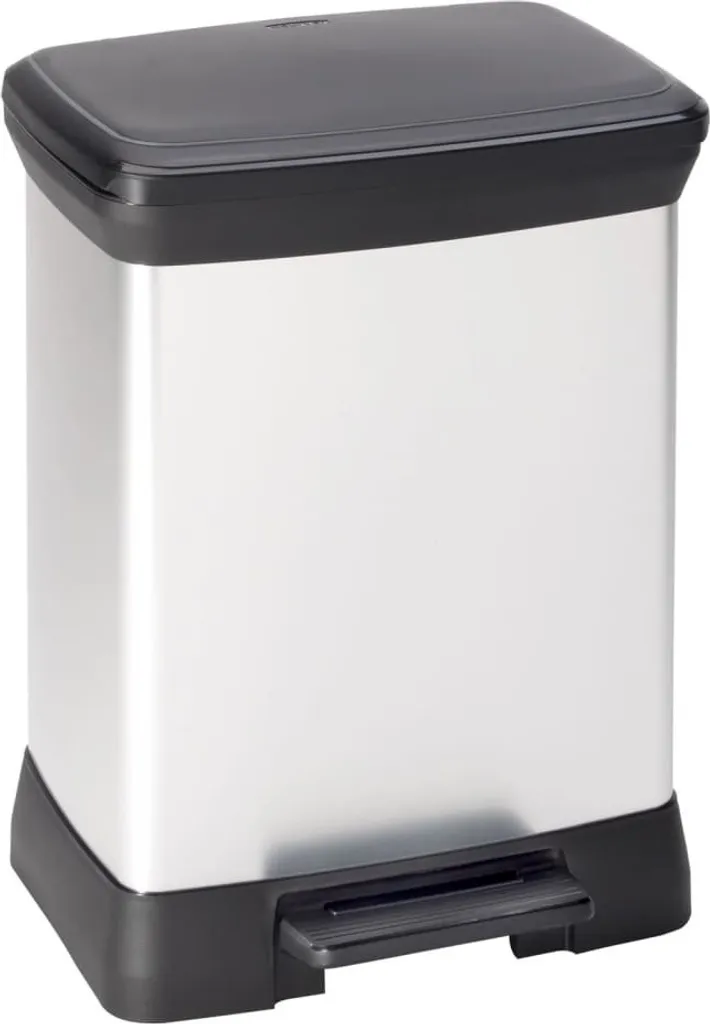 Poubelle de cuisine rectangulaire 30 litres Deco Bin Curver Argentée