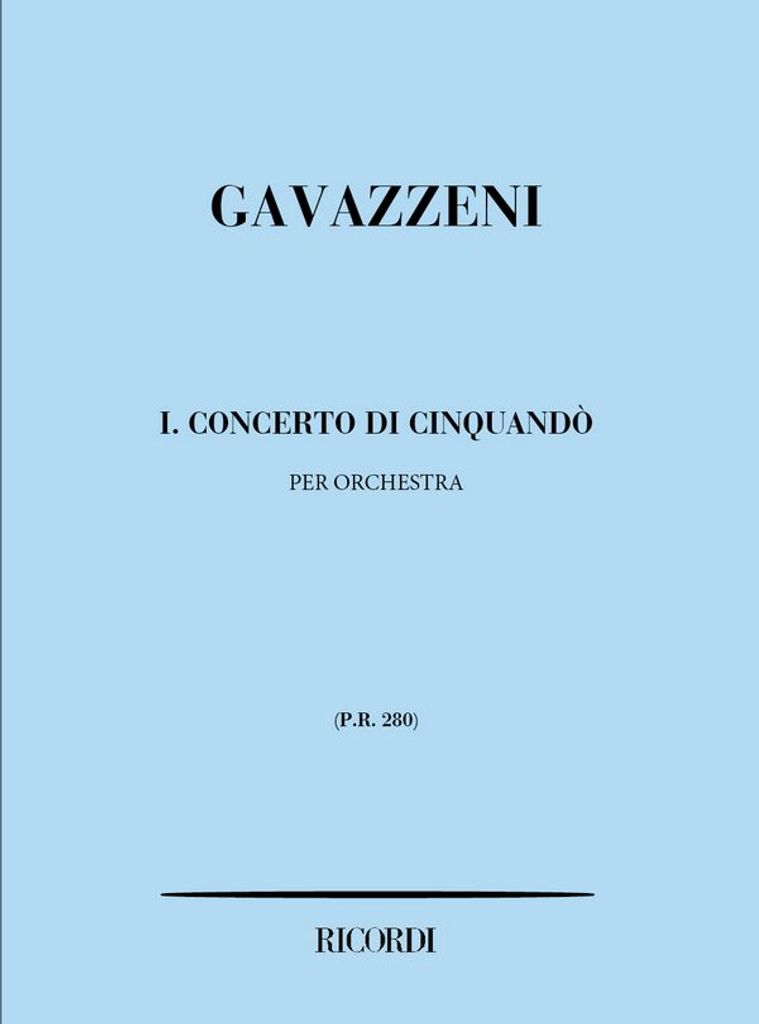 G. Gavazzeni Concerti Di Cinquando': N. 1 Classical