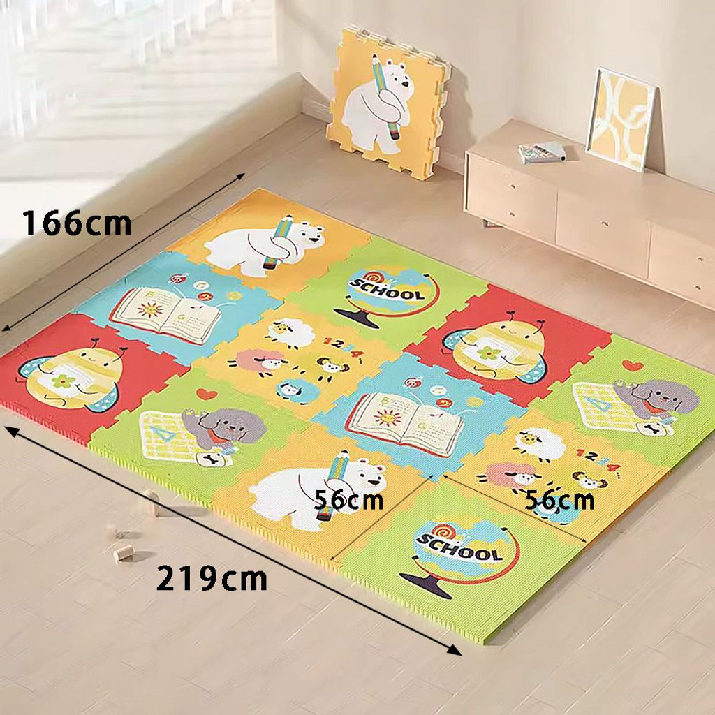 360Home Baby Spielmatte Krabbel Matte Musik design 12-Stücke 166x219x2cm B