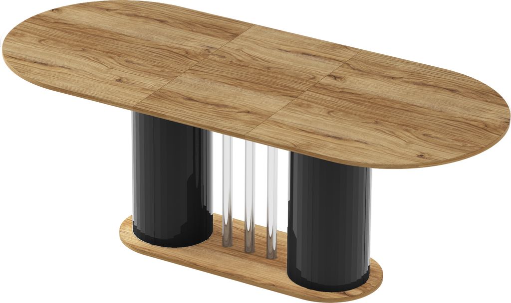 Design Esstisch HCE-111 Oval Hochglanz ausziehbar Tisch Esszimmer rund