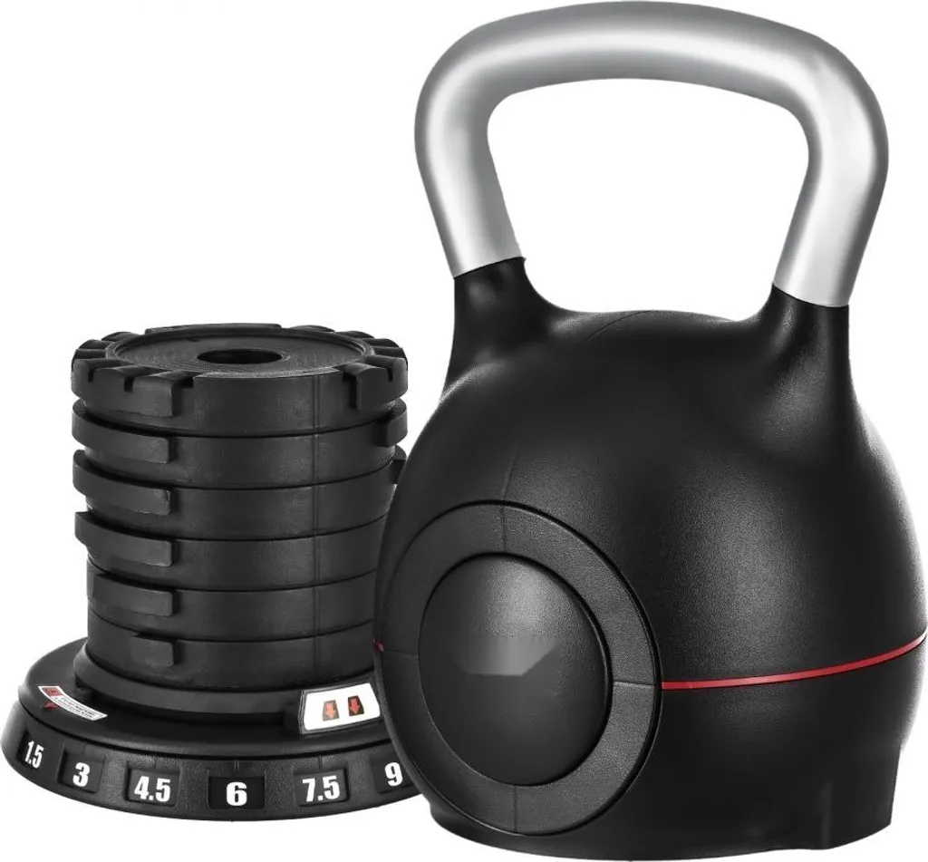 Haltère Kettlebell modulable de 10kg pour fitness et musculation sol