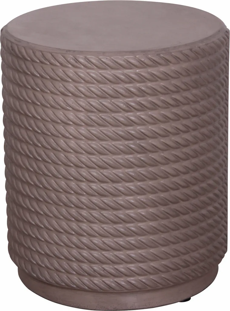 Bout de Canapé en Béton Azra - Petit Guéridon Rond Gris de 44cm de Haut