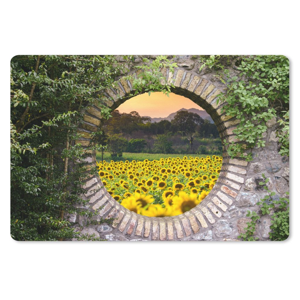 MuchoWow Mauspad Mousepad Durchschauen - Blumen - Sonnenblume 27x18 cm - Mousepads - Maus Mat - Pad - Mausunterlage - Büroartikel - Desk Matten