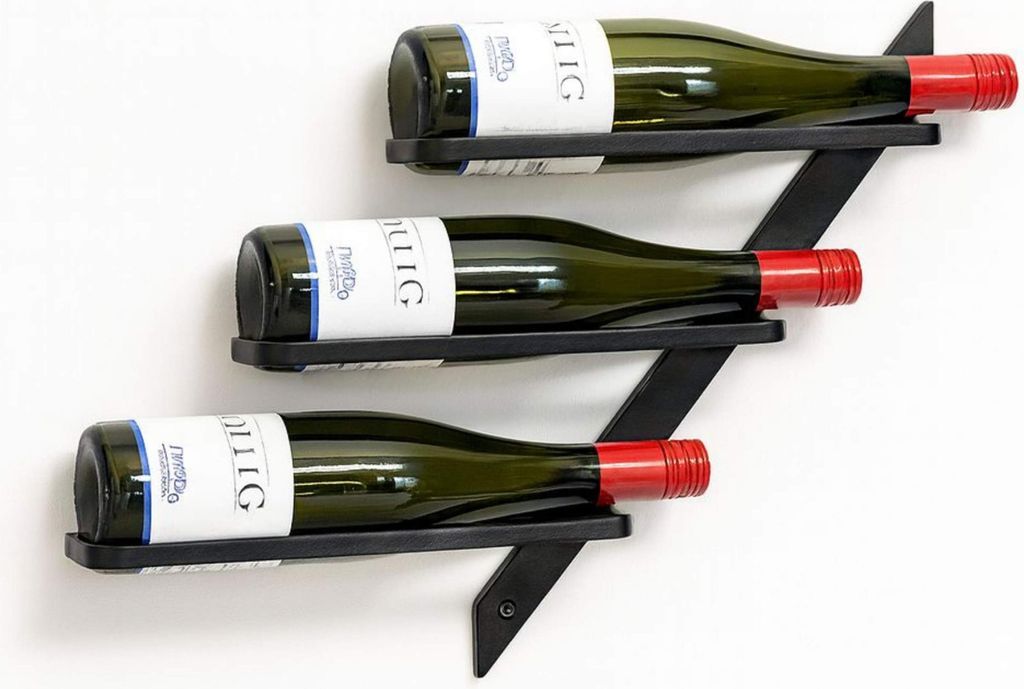 DanDiBo Weinregal Wand Metall Schwarz Modern 96692 Flaschenregal Schmal Wandmontage Wine Rack Weinflaschenhalter Weinhalter Flaschenhalter