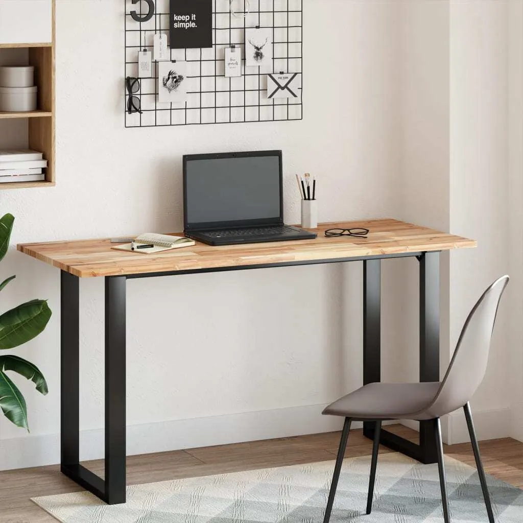 SYFAX™ Piano Scrivania 140x60x2cm Legno Massello Acacia Non Trattato