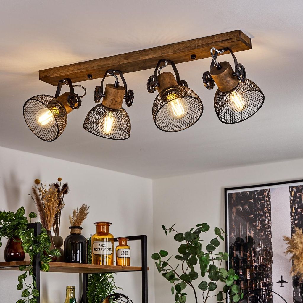 Cotes »Cotes« Deckenlampe, Holz/Metall, Braun/Schwarz Produktbild 