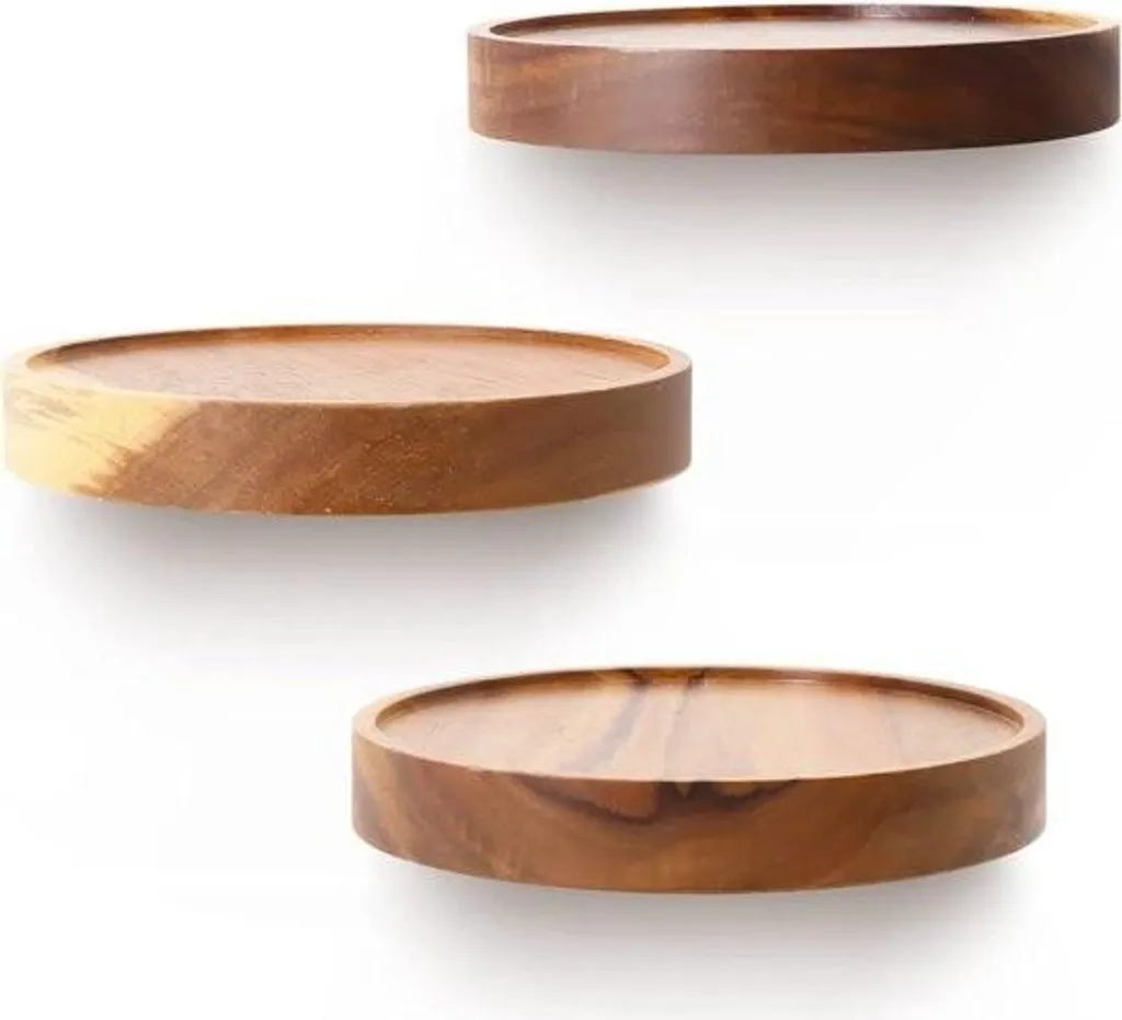 Mensole da Parete in Legno di Faggio Ø 15cm - Supporto Piante e Arredo