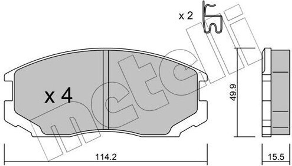 METELLI Bremsbeläge Satz Vorne Bremsklötze für MITSUBISHI Lancer VII Limousine (CSA, CTA) 22-0221-1