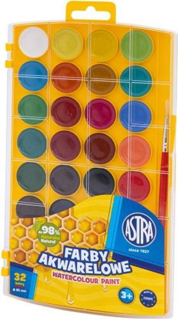 Astra Honey Water Colours - 32 Farben/25mm + Pinsel, Produktbild 