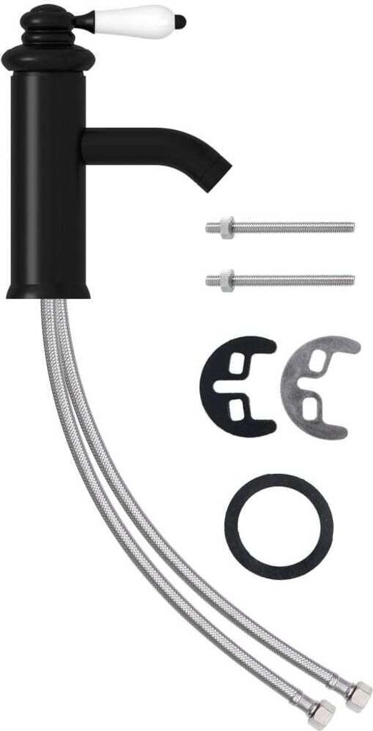 vidaXL Rubinetto per lavabo nero 130x180 mm Immagine del prodotto 