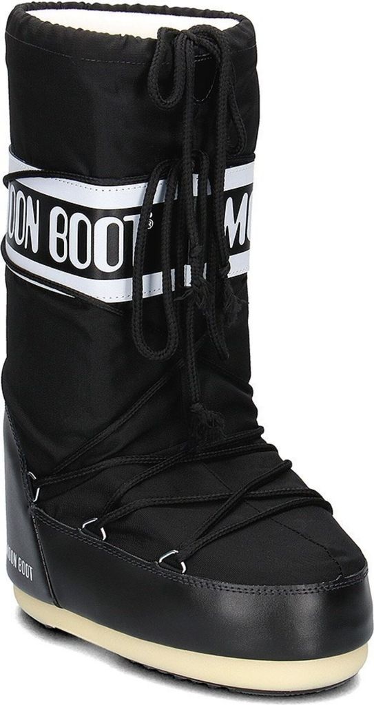 A black Moon Boot shoe.
