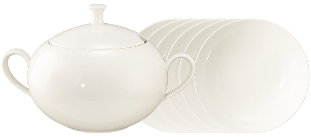 Seltmann Weiden Savona Fine Diamond weiß Suppen-Set 7 tlg.