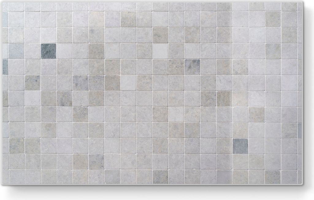 DEQORI Frühstücksbrett Glas 23x14 cm 'Fliesenwand aus Keramik' Schneidebrett Platte