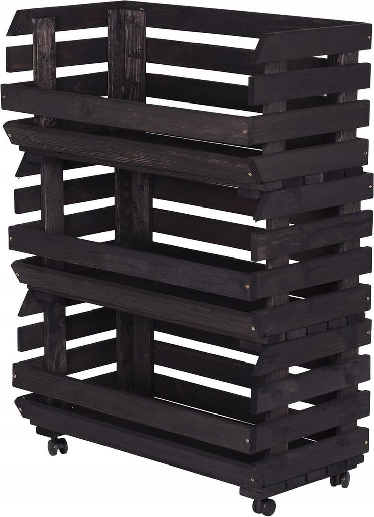 STOLMAK Drewniana Skrzynka na Owoce na Kółkach 57x79x30 cm Zdjęcie produktu 