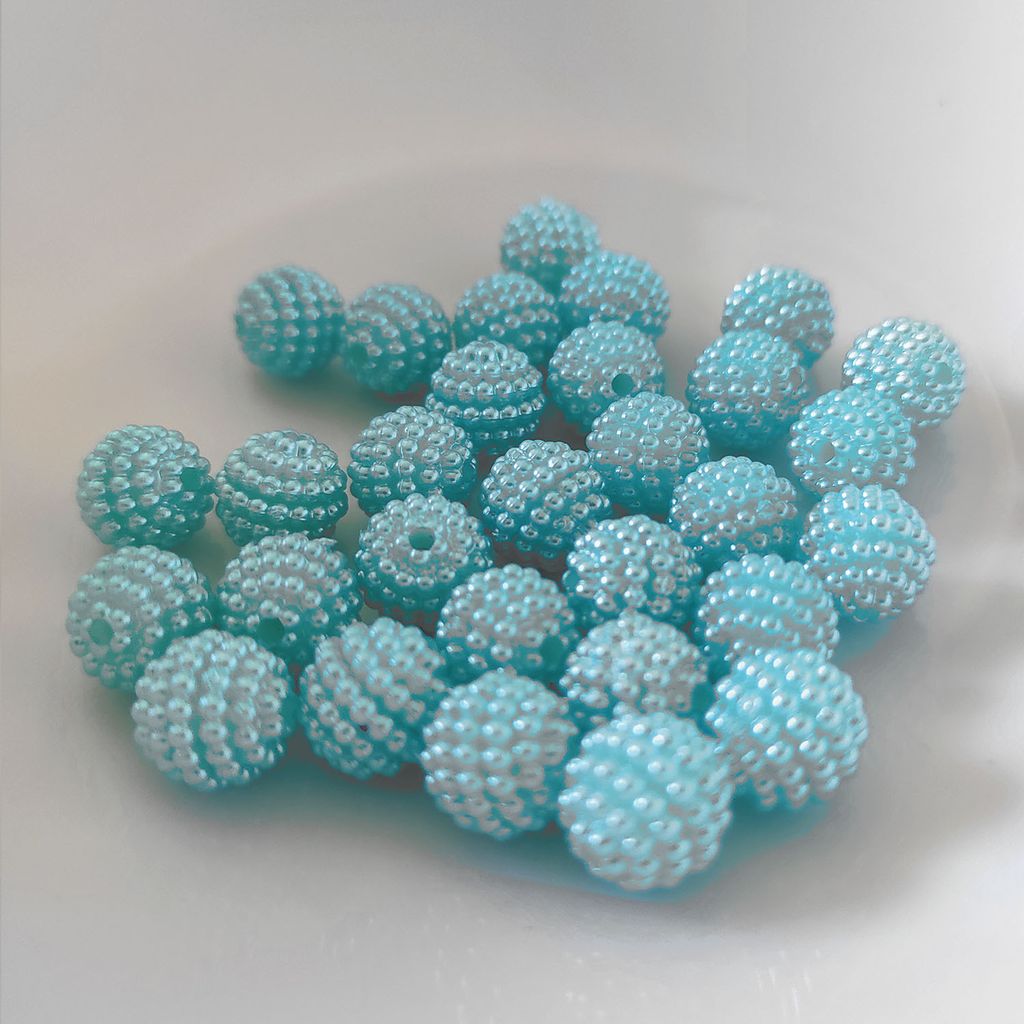Bubble Perlen rund aus Acryl, 10 mm, 30 Stück, Türkis Produktbild 