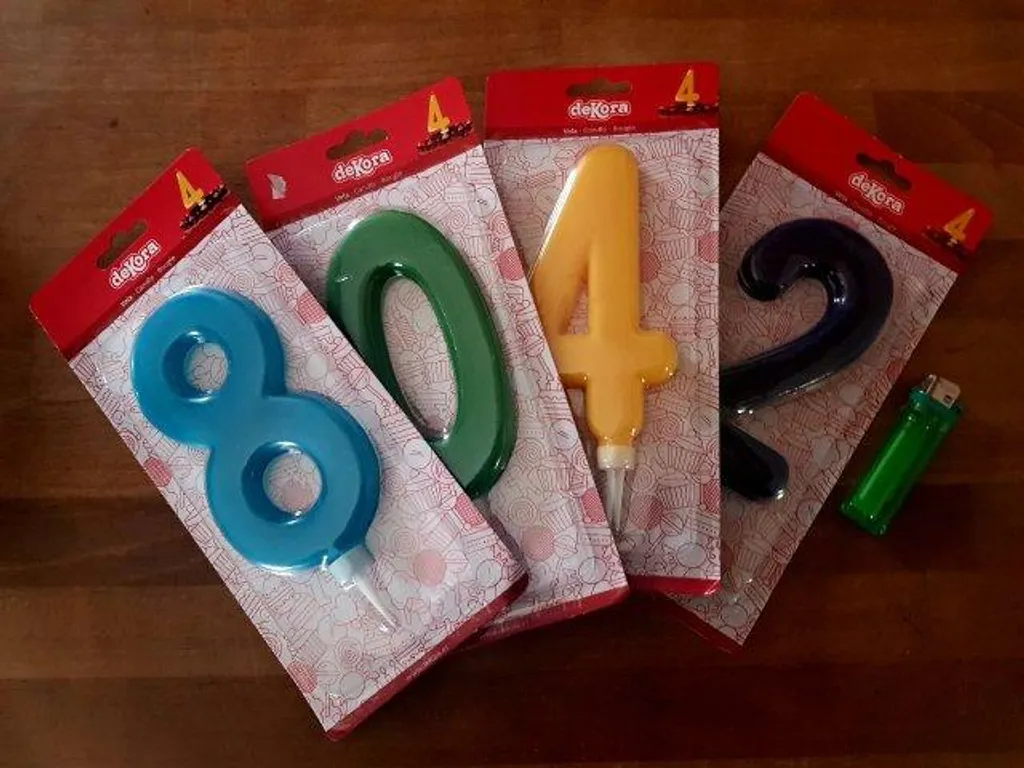 Candela Gigante Numero 5 Rossa 15cm - Decorazione Torta Premium