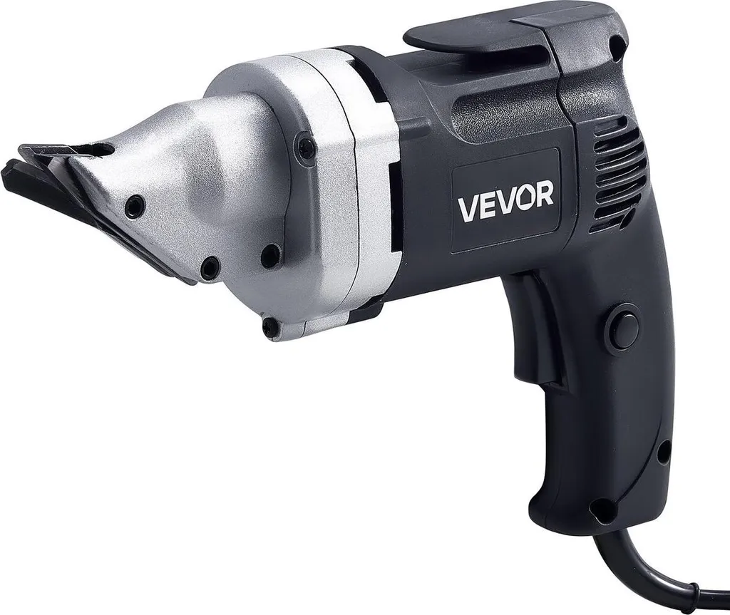 Cesoia elettrica per metalli, taglierina per lamiere con cavo da 4,0 A con testa girevole a 360 gradi, velocità variabile, taglio continuo, taglio netto per acciaio zincato da 1,22 mm, acciaio inossidabile da 1 mm, 2500 SPM - 9