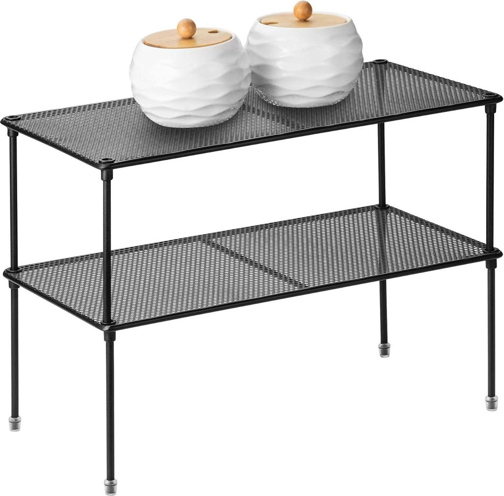 2er-Pack Küchenschrankregal-Organizer für Schrank, erweiterbarer und stapelbarer Thekenorganizer, Aufbewahrungsregal für Badezimmer, Küche, Was...