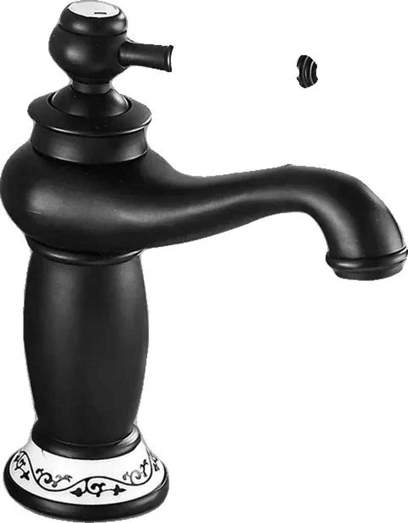 Rubinetto Bagno Ottone Nero Alta Portata | Miscelatore Lavabo Retrò Antico