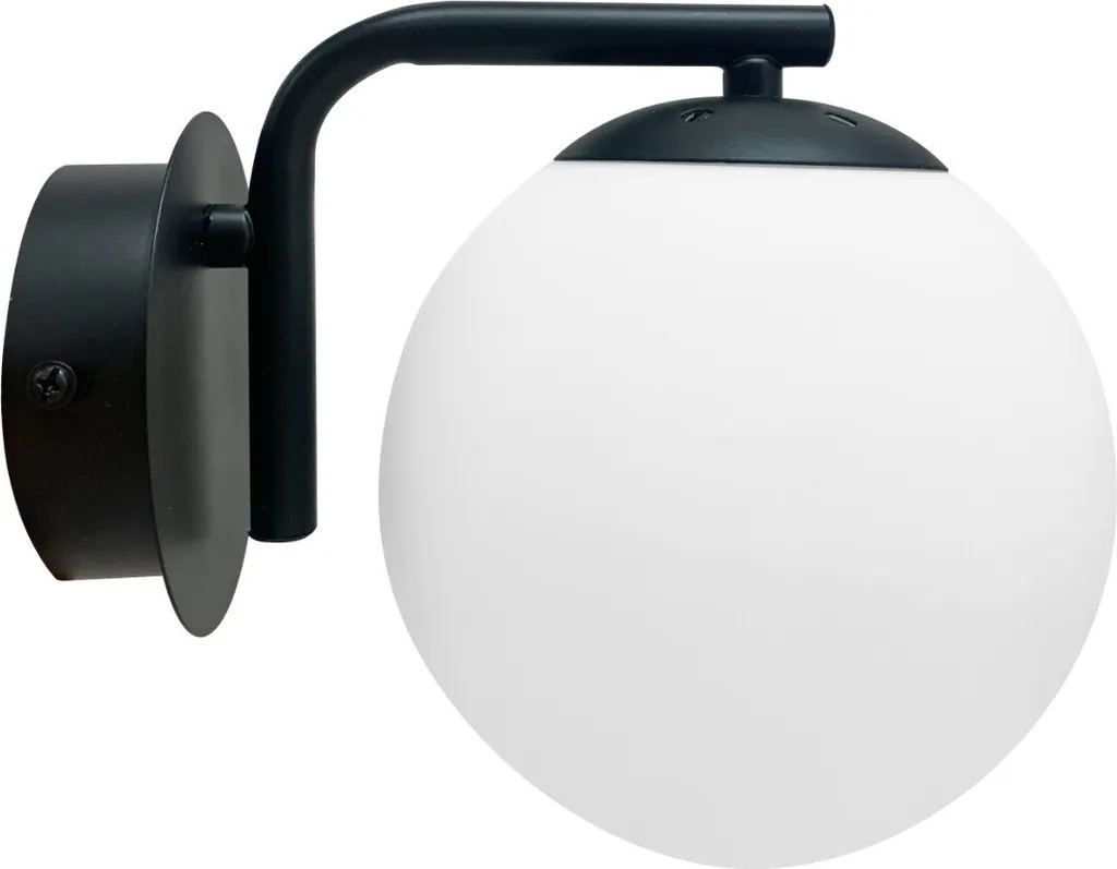 Luminaire mural moderne AMADEO en verre blanc et noir culot E14 40W max