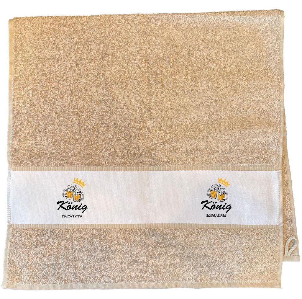 Huuraa Handtuch König 2025/26 Schützenfest 50x100cm Sand Baumwolle Handtuch Geschenkidee