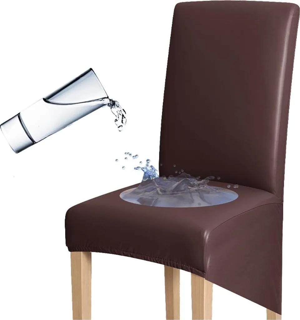 Fodera Sedia XXL Ecopelle Marrone: Design Moderno Schienale 75cm